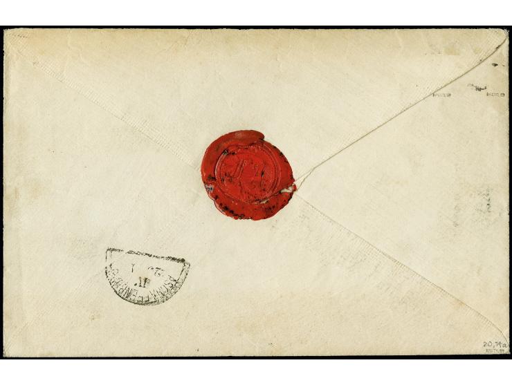 1 Kr. gelbgrün und 6 Kr. ockerbraun, beide breitrandig mit gMR "356" und nebengesetztem DKr. "NÜRNBERG BHF. 24 JAN. 1869" auf