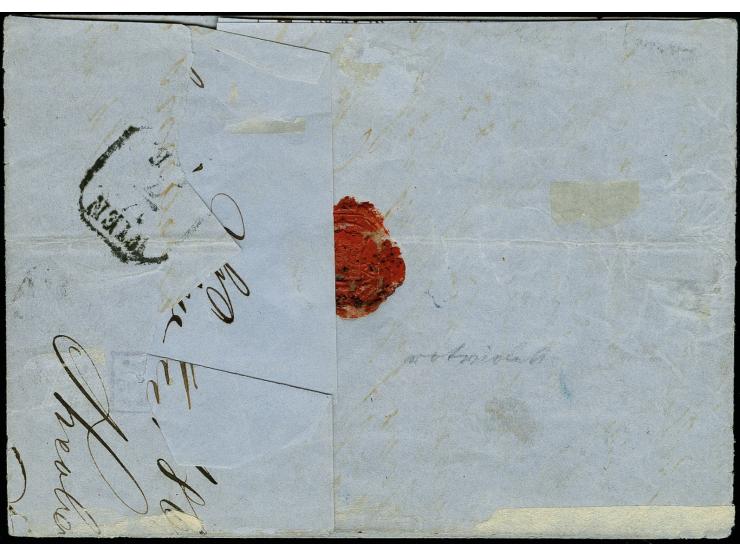 5 Ngr. braunpurpur Johann Ganzsachenausschnitt viereckig geschnitten, mit Nr. "1" auf Reco-Brief mit beigesetztem DKr. "DRESD