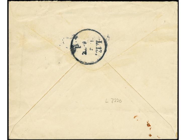 1899, Southern Cross overprint issue "1899" 500 r. on 300 r. slate violet and Liberty Head 200 r. blue on postal stationery e