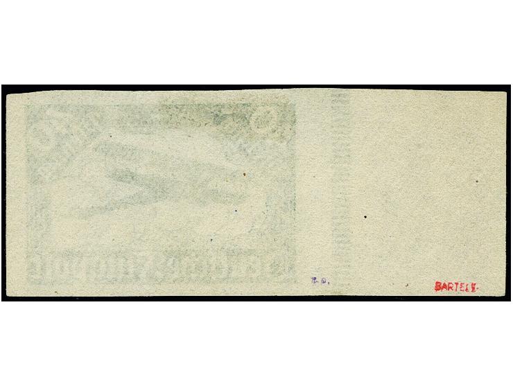 40 Pfg. schwarzolivgr&uuml;n ungez&auml;hnt, Randst&uuml;ck, ungebraucht ohne Gummi, r&uuml;ckseitig mit minimalem Falzfleck,