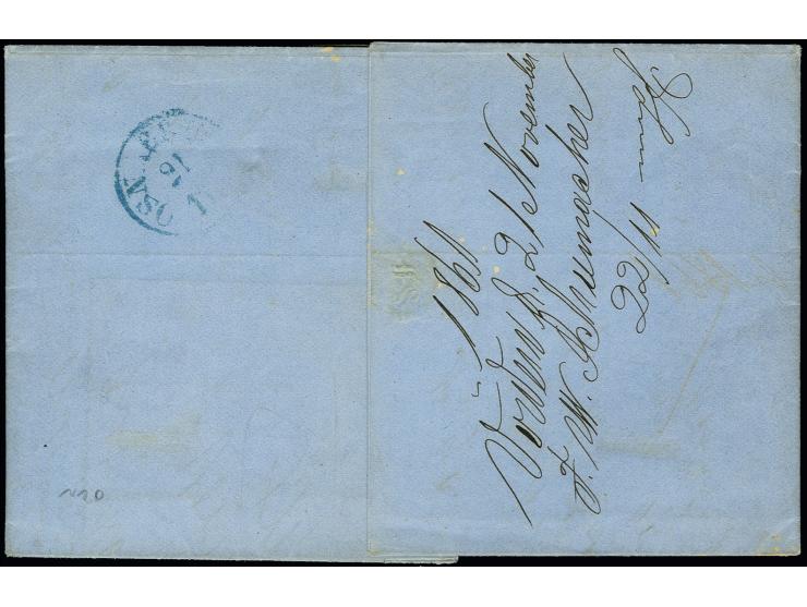 1 Gr. rosa, allseits breitrandig auf kpl. Faltbrief der 2. Gewichtsstufe mit handschriftlichem Aufgabevermerk "Vörden" nach O