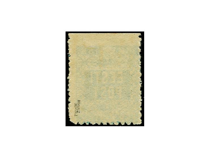 1918, Flower issue, 15 k. greenish light blue, perforated, one side imperforated, unused, fine, signed Nemvalz
 