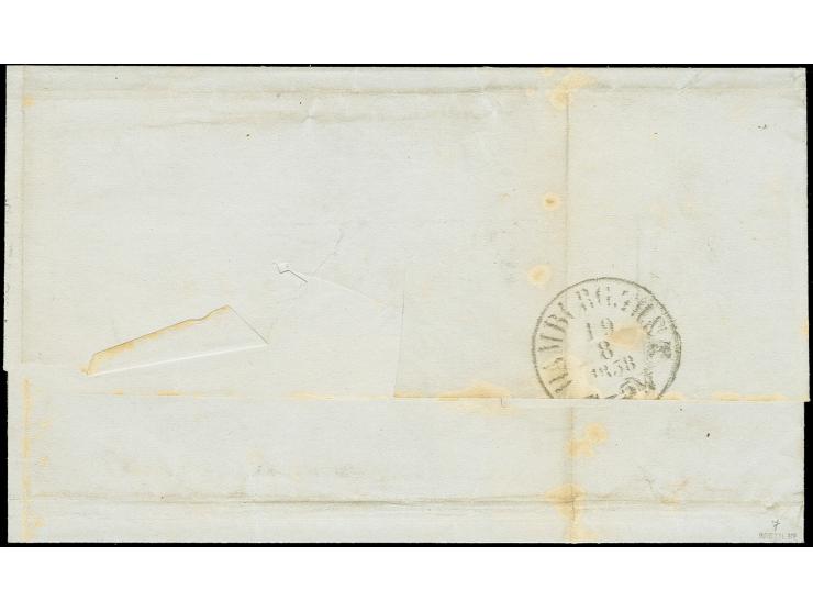 18 Kr. gelborange, farbfrisch und allseits breitrandig mit gMR "563" und sauber nebengesetztem Halbkreisstempel "WEIDEN 17/8"