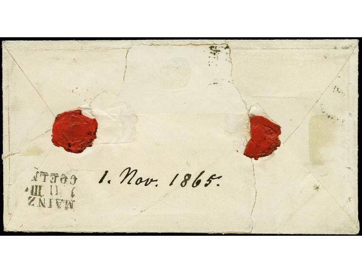 18 Kr. dunkelgrün, 2 Einzelwerte, beide farbfrisch und einwandfrei gezähnt, ein Wert mit 2 Einrissen oben und links, mit klei