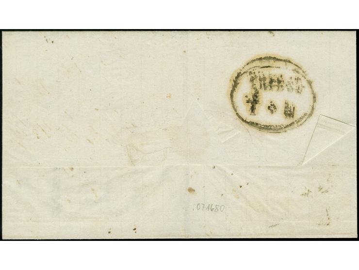 Rhodes 1865 (Symi): Cover of folded letter, from "Symi 23.Dec.65", franked with 5sld 1863 +15sld 1864, canceled with black "R