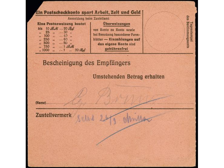 1945, Gebührenzettel 40 Pfg. auf rosalila mit Notstempel "P.A. Großräschen Geb. Bez." als portogerechte Einzelfrankatur auf P