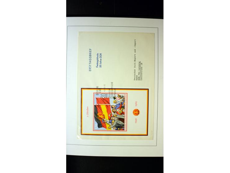 1945/90, postfrische und etwas gestempelte Sammlung mit FDC, dabei SBZ Mi.-Nr. Bl.1X, 4, 5X (2), 5Y (2), 5S, 6 (4), DDR Bl.7 