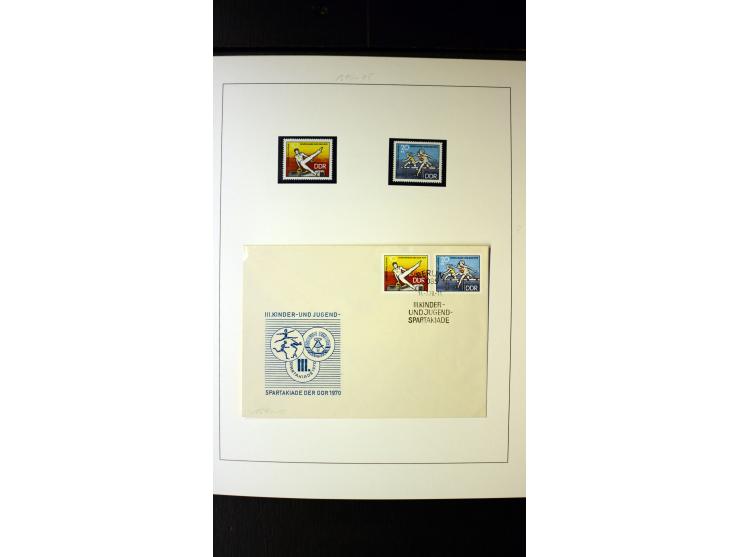 1945/90, postfrische und etwas gestempelte Sammlung mit FDC, dabei SBZ Mi.-Nr. Bl.1X, 4, 5X (2), 5Y (2), 5S, 6 (4), DDR Bl.7 
