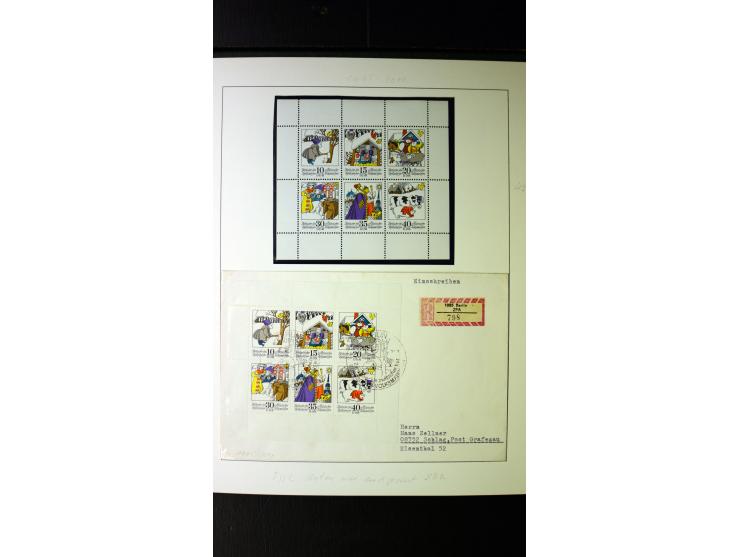 1945/90, postfrische und etwas gestempelte Sammlung mit FDC, dabei SBZ Mi.-Nr. Bl.1X, 4, 5X (2), 5Y (2), 5S, 6 (4), DDR Bl.7 