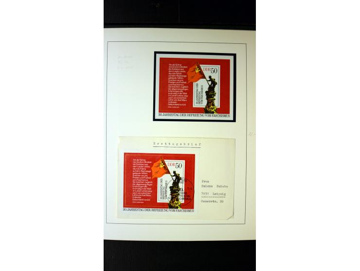 1945/90, postfrische und etwas gestempelte Sammlung mit FDC, dabei SBZ Mi.-Nr. Bl.1X, 4, 5X (2), 5Y (2), 5S, 6 (4), DDR Bl.7 