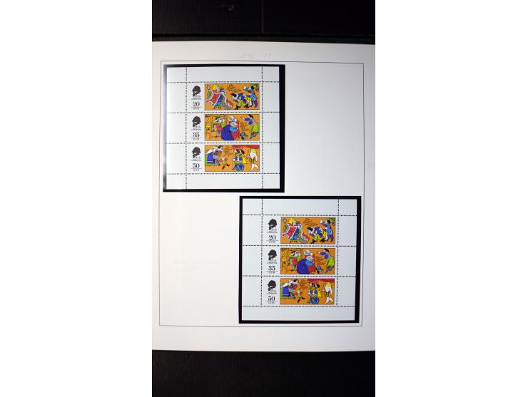 1945/90, postfrische und etwas gestempelte Sammlung mit FDC, dabei SBZ Mi.-Nr. Bl.1X, 4, 5X (2), 5Y (2), 5S, 6 (4), DDR Bl.7 