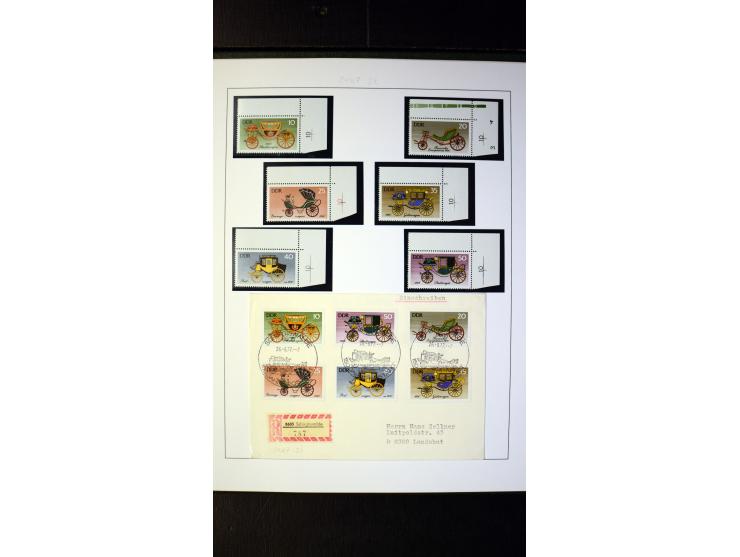 1945/90, postfrische und etwas gestempelte Sammlung mit FDC, dabei SBZ Mi.-Nr. Bl.1X, 4, 5X (2), 5Y (2), 5S, 6 (4), DDR Bl.7 