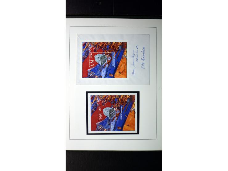 1945/90, postfrische und etwas gestempelte Sammlung mit FDC, dabei SBZ Mi.-Nr. Bl.1X, 4, 5X (2), 5Y (2), 5S, 6 (4), DDR Bl.7 