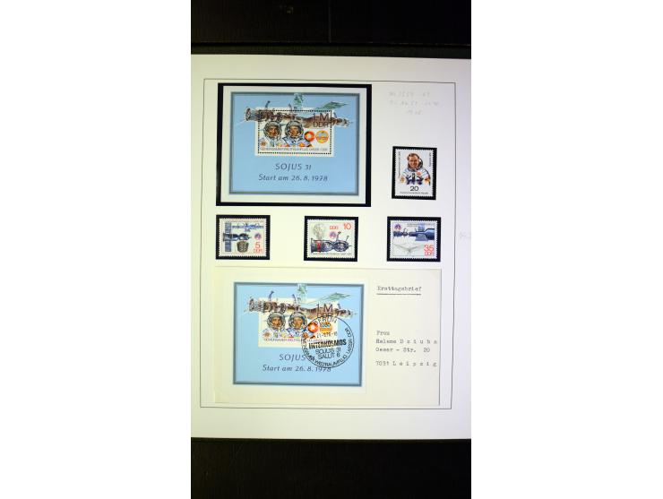 1945/90, postfrische und etwas gestempelte Sammlung mit FDC, dabei SBZ Mi.-Nr. Bl.1X, 4, 5X (2), 5Y (2), 5S, 6 (4), DDR Bl.7 