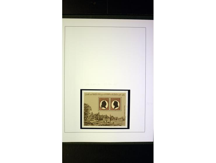 1945/90, postfrische und etwas gestempelte Sammlung mit FDC, dabei SBZ Mi.-Nr. Bl.1X, 4, 5X (2), 5Y (2), 5S, 6 (4), DDR Bl.7 