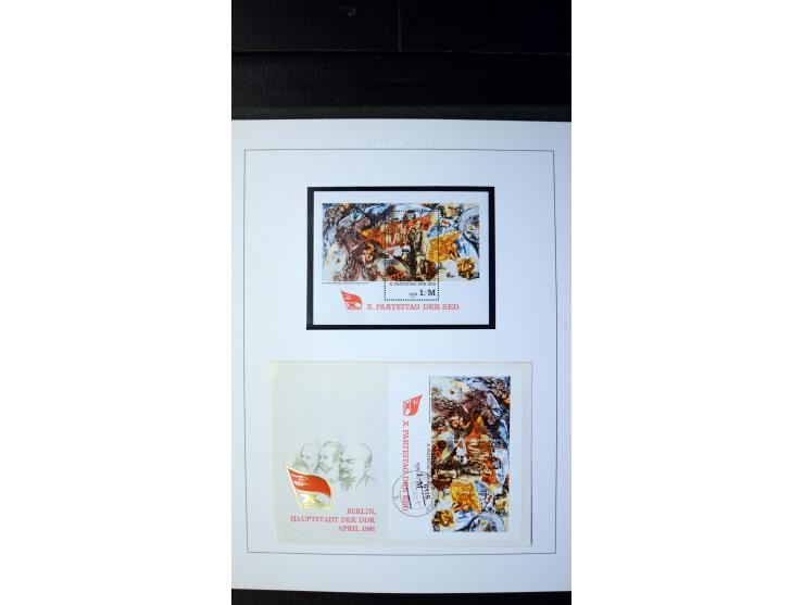 1945/90, postfrische und etwas gestempelte Sammlung mit FDC, dabei SBZ Mi.-Nr. Bl.1X, 4, 5X (2), 5Y (2), 5S, 6 (4), DDR Bl.7 