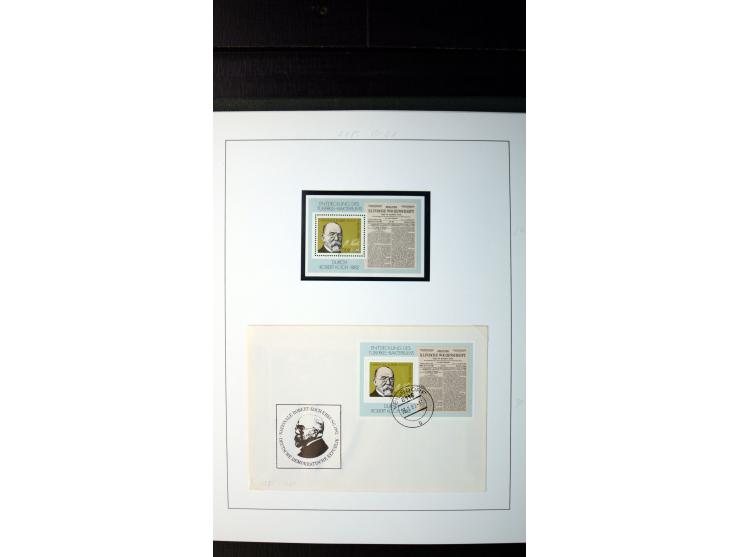 1945/90, postfrische und etwas gestempelte Sammlung mit FDC, dabei SBZ Mi.-Nr. Bl.1X, 4, 5X (2), 5Y (2), 5S, 6 (4), DDR Bl.7 