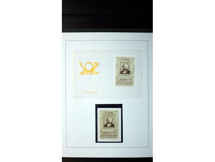 1945/90, postfrische und etwas gestempelte Sammlung mit FDC, dabei SBZ Mi.-Nr. Bl.1X, 4, 5X (2), 5Y (2), 5S, 6 (4), DDR Bl.7 