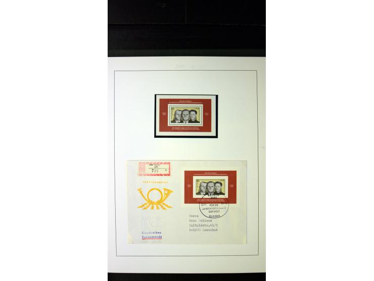 1945/90, postfrische und etwas gestempelte Sammlung mit FDC, dabei SBZ Mi.-Nr. Bl.1X, 4, 5X (2), 5Y (2), 5S, 6 (4), DDR Bl.7 