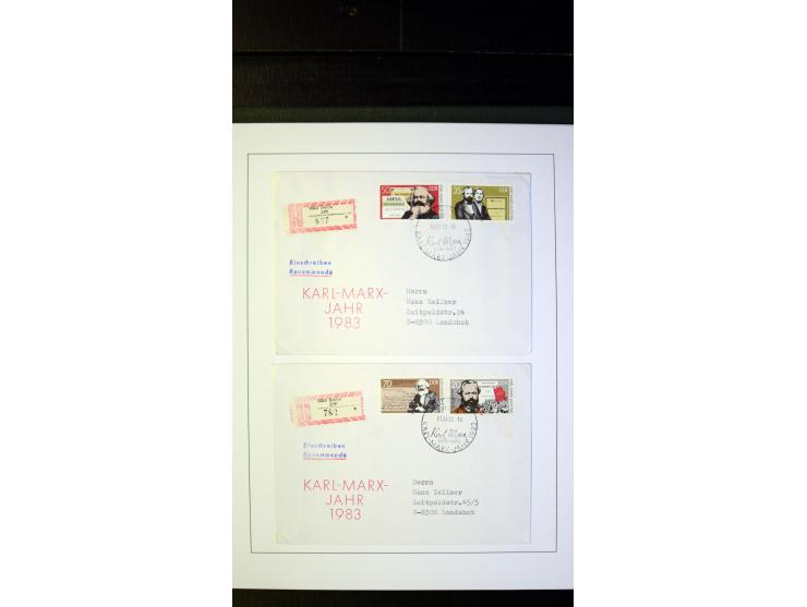 1945/90, postfrische und etwas gestempelte Sammlung mit FDC, dabei SBZ Mi.-Nr. Bl.1X, 4, 5X (2), 5Y (2), 5S, 6 (4), DDR Bl.7 