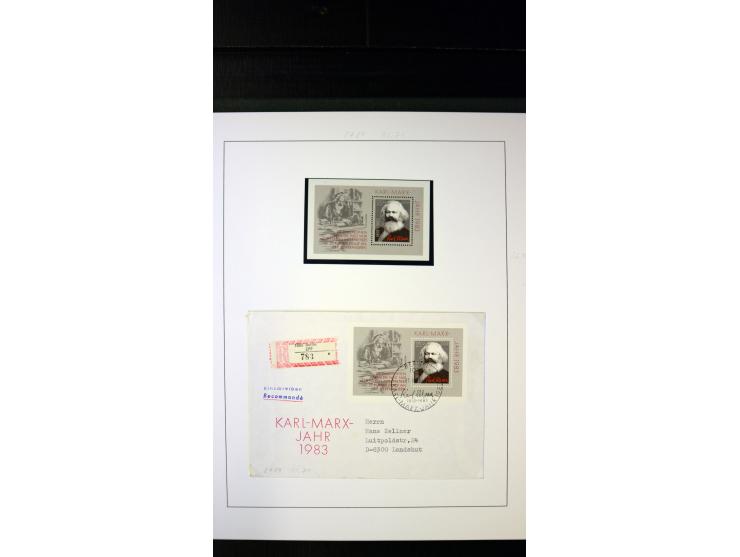 1945/90, postfrische und etwas gestempelte Sammlung mit FDC, dabei SBZ Mi.-Nr. Bl.1X, 4, 5X (2), 5Y (2), 5S, 6 (4), DDR Bl.7 