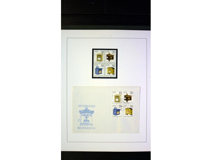 1945/90, postfrische und etwas gestempelte Sammlung mit FDC, dabei SBZ Mi.-Nr. Bl.1X, 4, 5X (2), 5Y (2), 5S, 6 (4), DDR Bl.7 