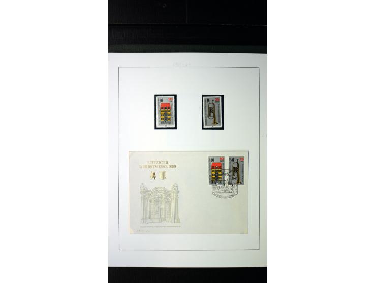 1945/90, postfrische und etwas gestempelte Sammlung mit FDC, dabei SBZ Mi.-Nr. Bl.1X, 4, 5X (2), 5Y (2), 5S, 6 (4), DDR Bl.7 