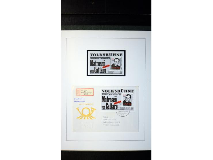 1945/90, postfrische und etwas gestempelte Sammlung mit FDC, dabei SBZ Mi.-Nr. Bl.1X, 4, 5X (2), 5Y (2), 5S, 6 (4), DDR Bl.7 