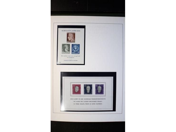 1945/90, postfrische und etwas gestempelte Sammlung mit FDC, dabei SBZ Mi.-Nr. Bl.1X, 4, 5X (2), 5Y (2), 5S, 6 (4), DDR Bl.7 