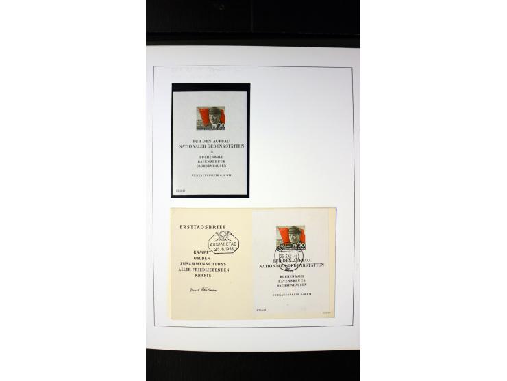 1945/90, postfrische und etwas gestempelte Sammlung mit FDC, dabei SBZ Mi.-Nr. Bl.1X, 4, 5X (2), 5Y (2), 5S, 6 (4), DDR Bl.7 