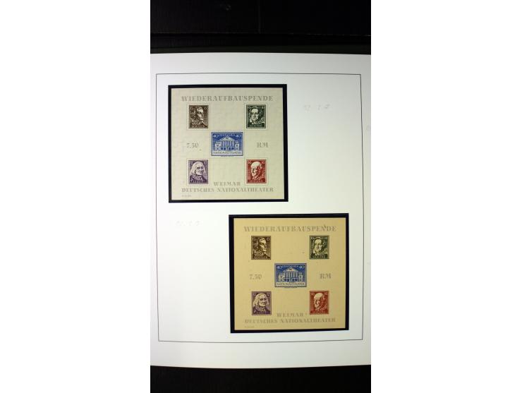1945/90, postfrische und etwas gestempelte Sammlung mit FDC, dabei SBZ Mi.-Nr. Bl.1X, 4, 5X (2), 5Y (2), 5S, 6 (4), DDR Bl.7 