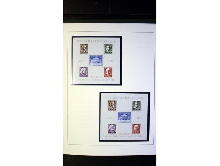 1945/90, postfrische und etwas gestempelte Sammlung mit FDC, dabei SBZ Mi.-Nr. Bl.1X, 4, 5X (2), 5Y (2), 5S, 6 (4), DDR Bl.7 