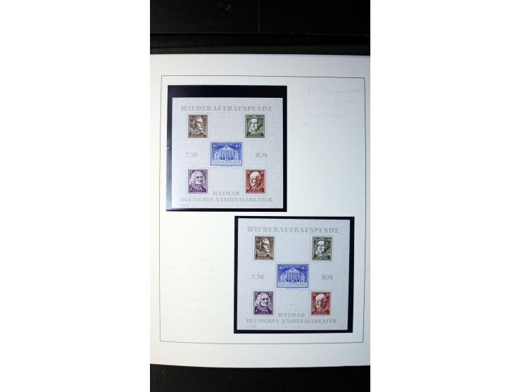 1945/90, postfrische und etwas gestempelte Sammlung mit FDC, dabei SBZ Mi.-Nr. Bl.1X, 4, 5X (2), 5Y (2), 5S, 6 (4), DDR Bl.7 