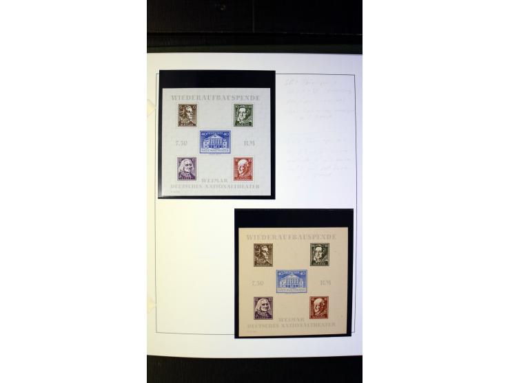 1945/90, postfrische und etwas gestempelte Sammlung mit FDC, dabei SBZ Mi.-Nr. Bl.1X, 4, 5X (2), 5Y (2), 5S, 6 (4), DDR Bl.7 