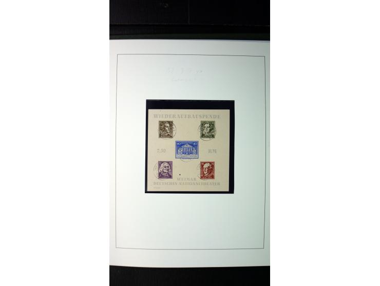 1945/90, postfrische und etwas gestempelte Sammlung mit FDC, dabei SBZ Mi.-Nr. Bl.1X, 4, 5X (2), 5Y (2), 5S, 6 (4), DDR Bl.7 