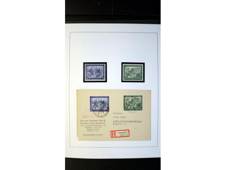 1945/90, postfrische und etwas gestempelte Sammlung mit FDC, dabei SBZ Mi.-Nr. Bl.1X, 4, 5X (2), 5Y (2), 5S, 6 (4), DDR Bl.7 