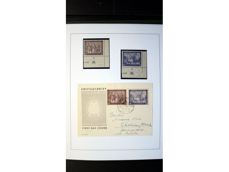 1945/90, postfrische und etwas gestempelte Sammlung mit FDC, dabei SBZ Mi.-Nr. Bl.1X, 4, 5X (2), 5Y (2), 5S, 6 (4), DDR Bl.7 