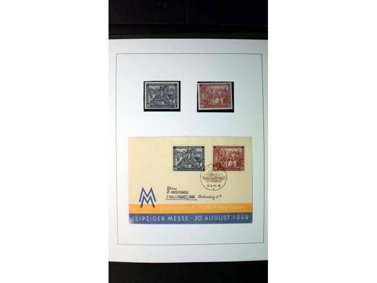1945/90, postfrische und etwas gestempelte Sammlung mit FDC, dabei SBZ Mi.-Nr. Bl.1X, 4, 5X (2), 5Y (2), 5S, 6 (4), DDR Bl.7 