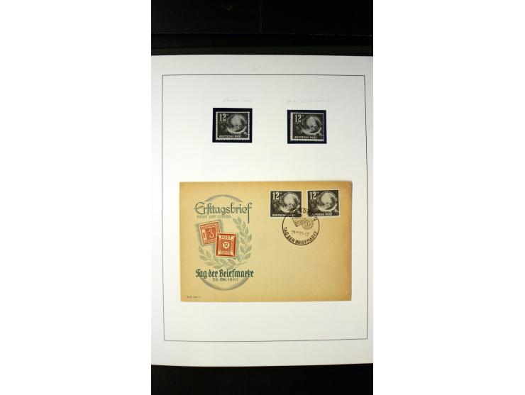 1945/90, postfrische und etwas gestempelte Sammlung mit FDC, dabei SBZ Mi.-Nr. Bl.1X, 4, 5X (2), 5Y (2), 5S, 6 (4), DDR Bl.7 