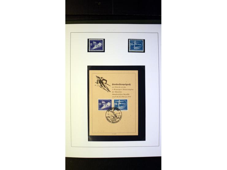 1945/90, postfrische und etwas gestempelte Sammlung mit FDC, dabei SBZ Mi.-Nr. Bl.1X, 4, 5X (2), 5Y (2), 5S, 6 (4), DDR Bl.7 