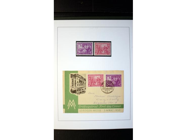 1945/90, postfrische und etwas gestempelte Sammlung mit FDC, dabei SBZ Mi.-Nr. Bl.1X, 4, 5X (2), 5Y (2), 5S, 6 (4), DDR Bl.7 