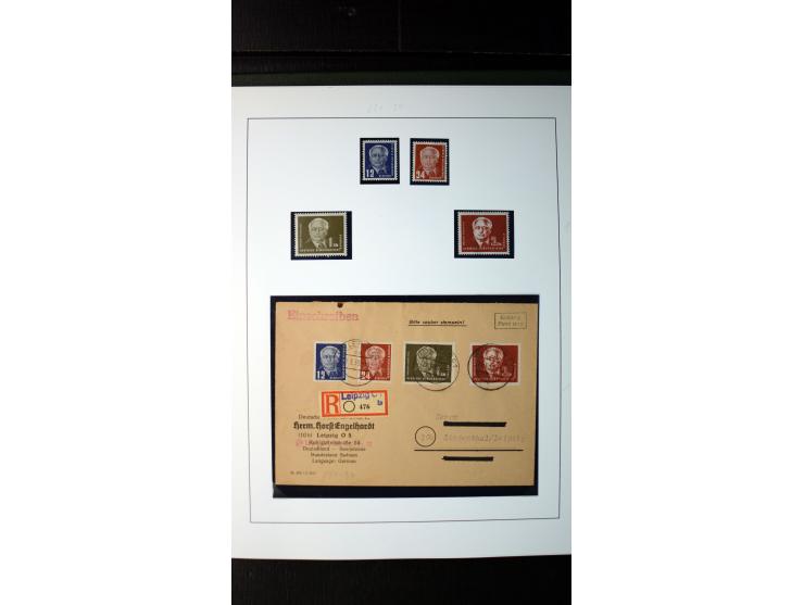 1945/90, postfrische und etwas gestempelte Sammlung mit FDC, dabei SBZ Mi.-Nr. Bl.1X, 4, 5X (2), 5Y (2), 5S, 6 (4), DDR Bl.7 