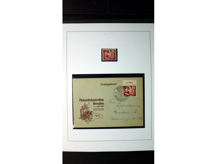 1945/90, postfrische und etwas gestempelte Sammlung mit FDC, dabei SBZ Mi.-Nr. Bl.1X, 4, 5X (2), 5Y (2), 5S, 6 (4), DDR Bl.7 