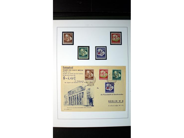 1945/90, postfrische und etwas gestempelte Sammlung mit FDC, dabei SBZ Mi.-Nr. Bl.1X, 4, 5X (2), 5Y (2), 5S, 6 (4), DDR Bl.7 