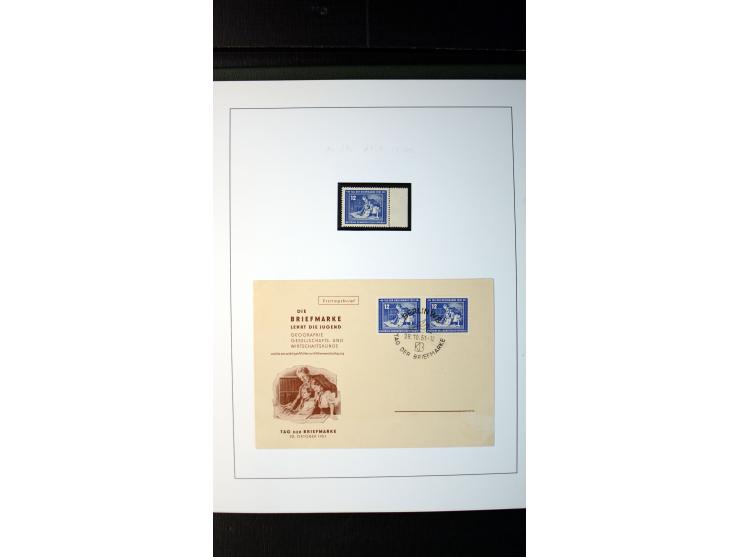 1945/90, postfrische und etwas gestempelte Sammlung mit FDC, dabei SBZ Mi.-Nr. Bl.1X, 4, 5X (2), 5Y (2), 5S, 6 (4), DDR Bl.7 