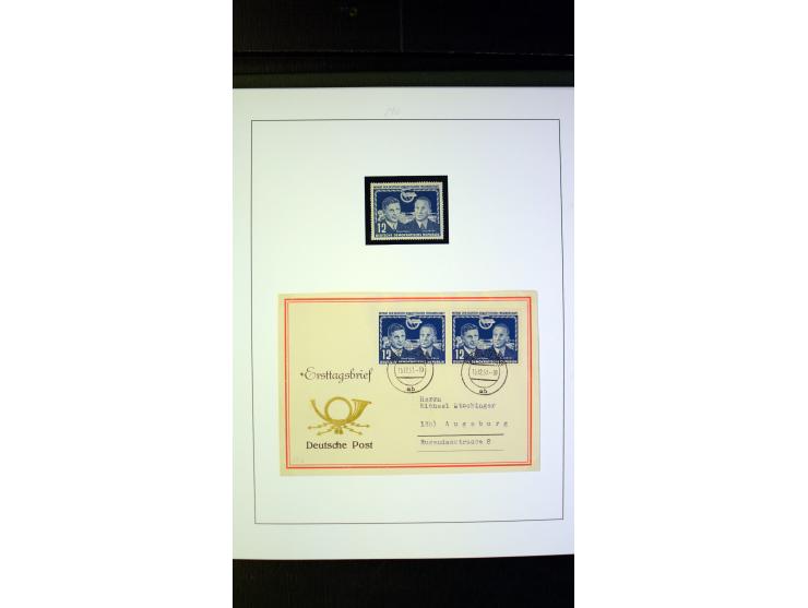 1945/90, postfrische und etwas gestempelte Sammlung mit FDC, dabei SBZ Mi.-Nr. Bl.1X, 4, 5X (2), 5Y (2), 5S, 6 (4), DDR Bl.7 