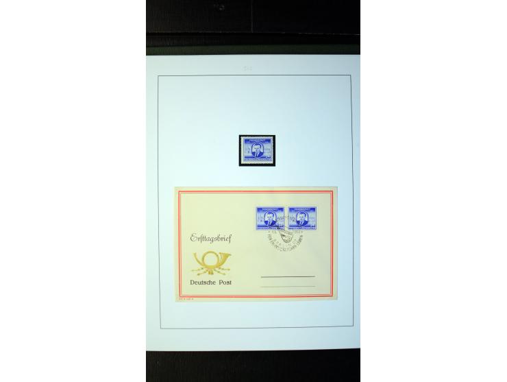1945/90, postfrische und etwas gestempelte Sammlung mit FDC, dabei SBZ Mi.-Nr. Bl.1X, 4, 5X (2), 5Y (2), 5S, 6 (4), DDR Bl.7 