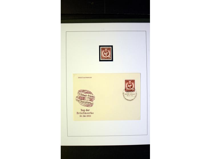 1945/90, postfrische und etwas gestempelte Sammlung mit FDC, dabei SBZ Mi.-Nr. Bl.1X, 4, 5X (2), 5Y (2), 5S, 6 (4), DDR Bl.7 