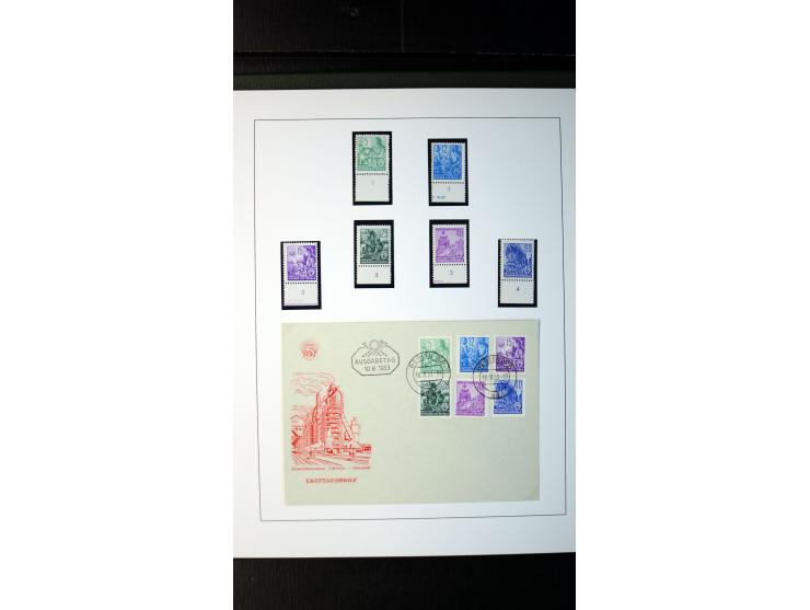1945/90, postfrische und etwas gestempelte Sammlung mit FDC, dabei SBZ Mi.-Nr. Bl.1X, 4, 5X (2), 5Y (2), 5S, 6 (4), DDR Bl.7 