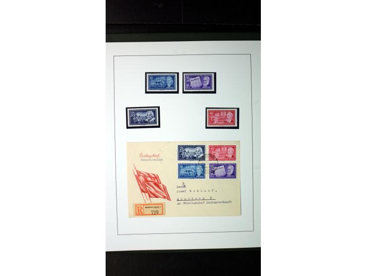 1945/90, postfrische und etwas gestempelte Sammlung mit FDC, dabei SBZ Mi.-Nr. Bl.1X, 4, 5X (2), 5Y (2), 5S, 6 (4), DDR Bl.7 